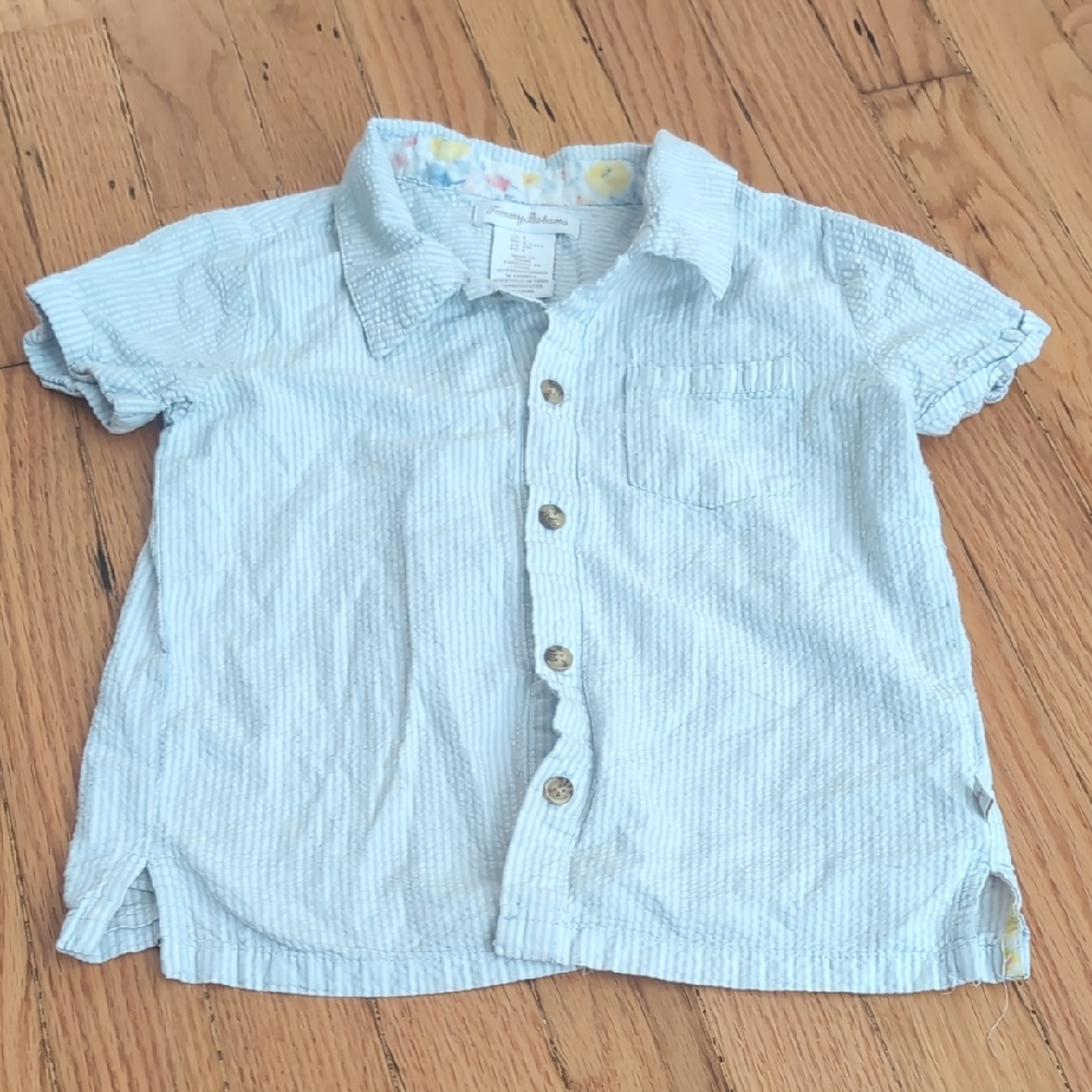 Tommy Bahama Blue Button Down‎ Shirt Classic Lightweight Design